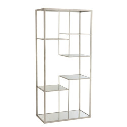 Etagère moderne en métal et verre REMI