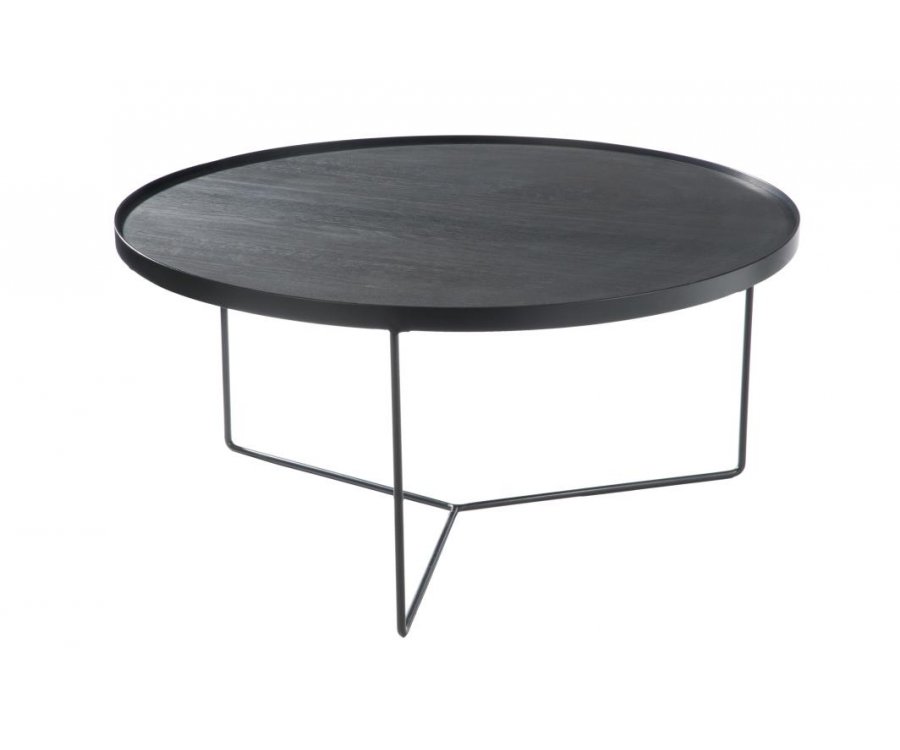Table basse ronde minimaliste en bois et métal FAFA