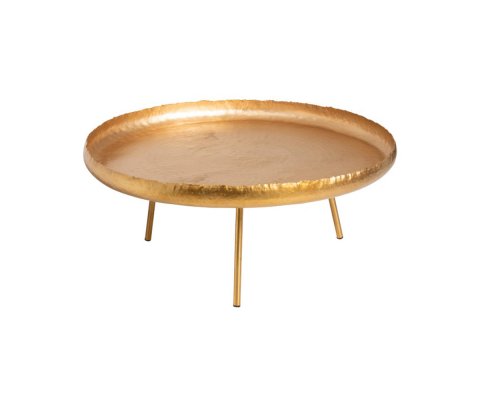 Table basse ronde art déco métal doré LOFA