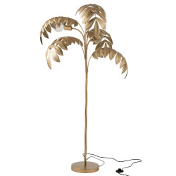 Lampadaire palmier en métal doré JERBA