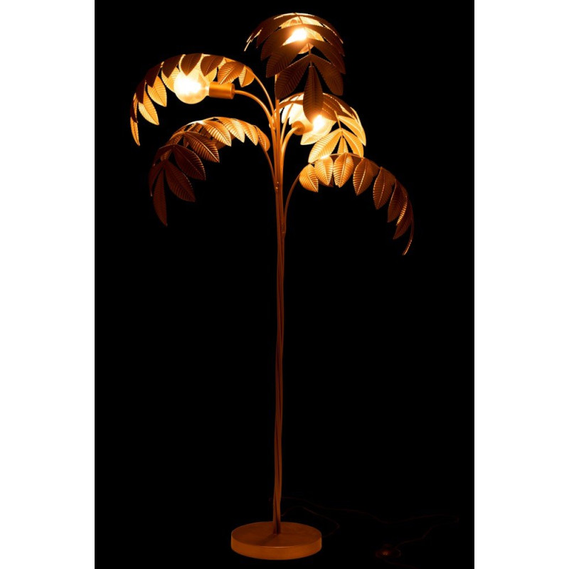 Lampadaire palmier en métal doré JERBA