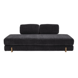 Méridienne convertible en tissu gris anthracite LOQA