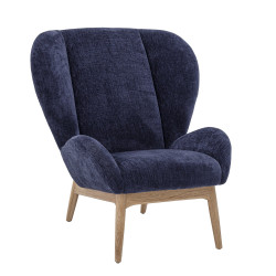Fauteuil lounge en tissu bleu ALBERT