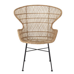 Chaise lounge en rotin style bohème GEORGETTE