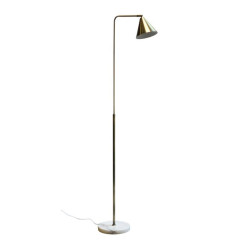 Lampadaire contemporain en métal pied marbre ALIX