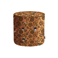 Petit pouf design rond tissu fleuri SAMPAIO