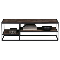 Table basse industrielle en bois et métal JELTA
