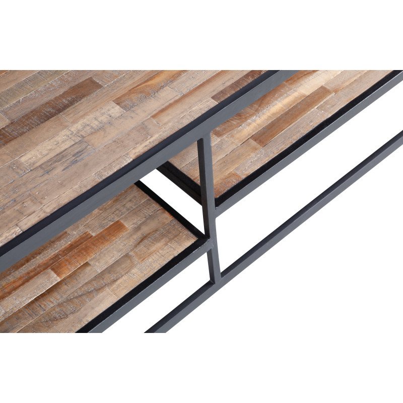Table basse industrielle en bois et métal JELTA