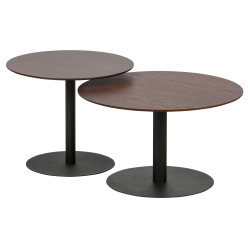 Table basse ronde 48cm plateau bois DONNAK