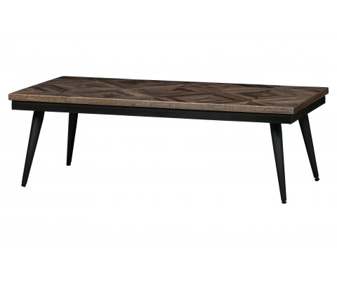 Table basse rectangulaire en bois et métal RUBY