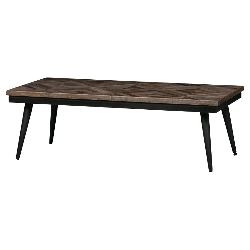 Table basse rectangulaire en bois et métal RUBY