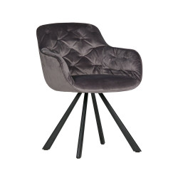 Chaise design velours satiné ELIAN