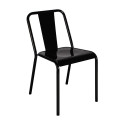 Chaise de café empilable métal brillant PAULIN