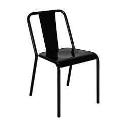 Chaise de café empilable métal brillant PAULIN