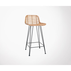 Tabouret de bar en rotin naturel DERNO
