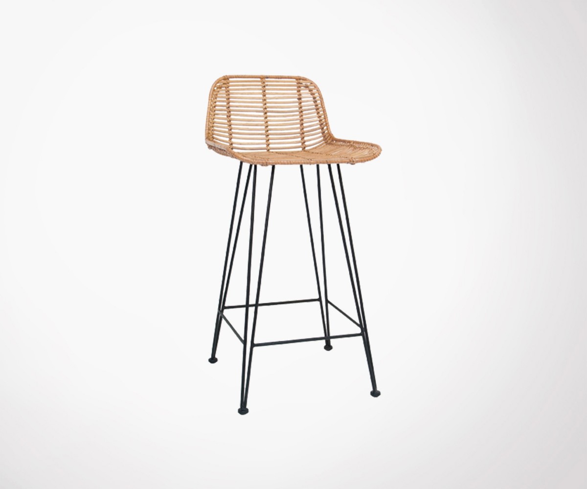 Tabouret Rotin Naturel Véritable pour bar ou table haute ...