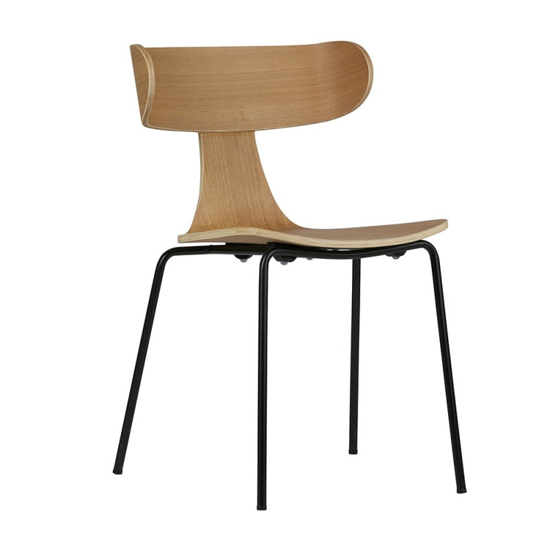 Chaise salle à manger rétro bois métal FORM