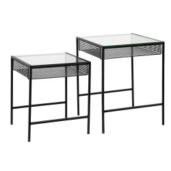 Tables gigognes verre et métal moderne BOMEL