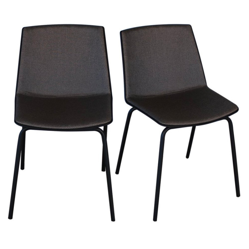 Lot 2 chaises design bi-matières HARONA