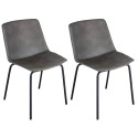Lot 2 chaises design simili cuir HARONA