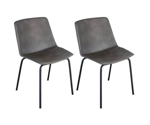 Lot 2 chaises design simili cuir HARONA
