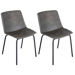 Lot 2 chaises design simili cuir HARONA