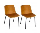 Lot 2 chaises design simili cuir HARONA