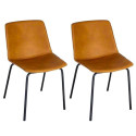 Lot 2 chaises design simili cuir HARONA
