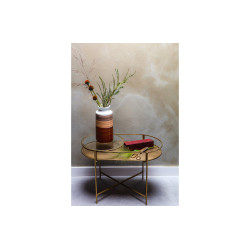 Table d'appoint vintage en métal doré EMILIA