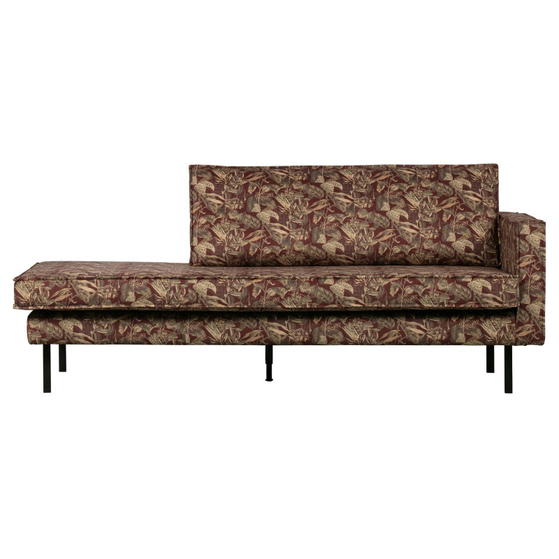 Méridienne angle droit en tissu fleuri vintage COLORADO