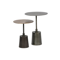 Lot de 2 tables d'appoint vintage en métal BALIR