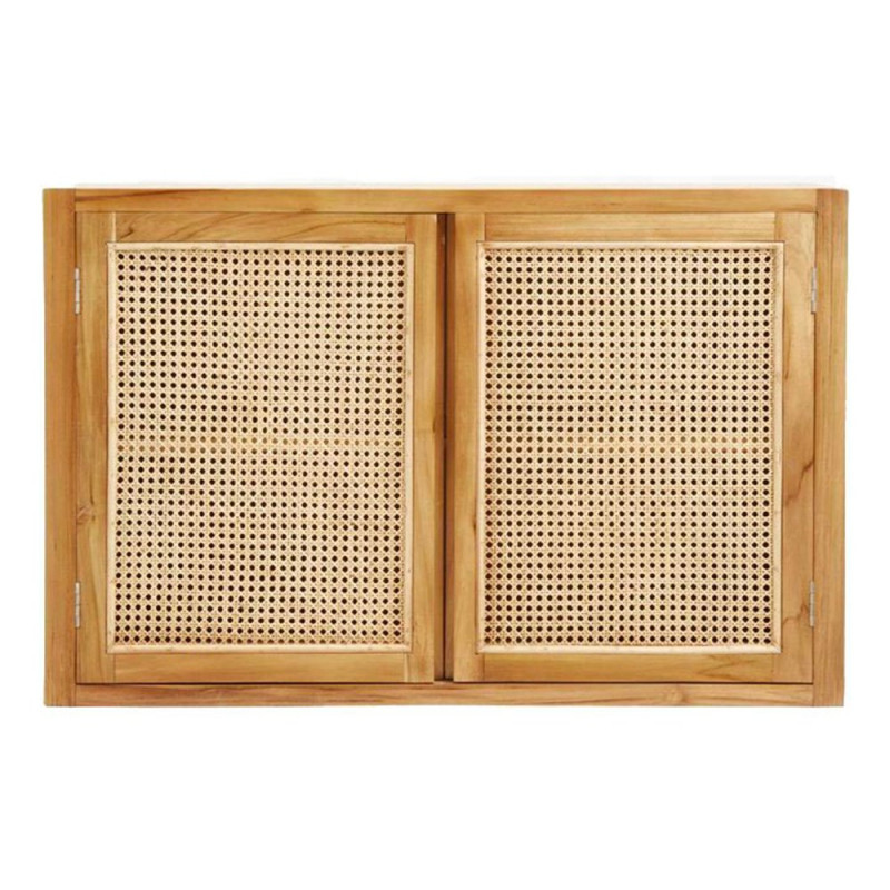 Petit buffet bois de teck et cannage 65cm PORTER - Nordal