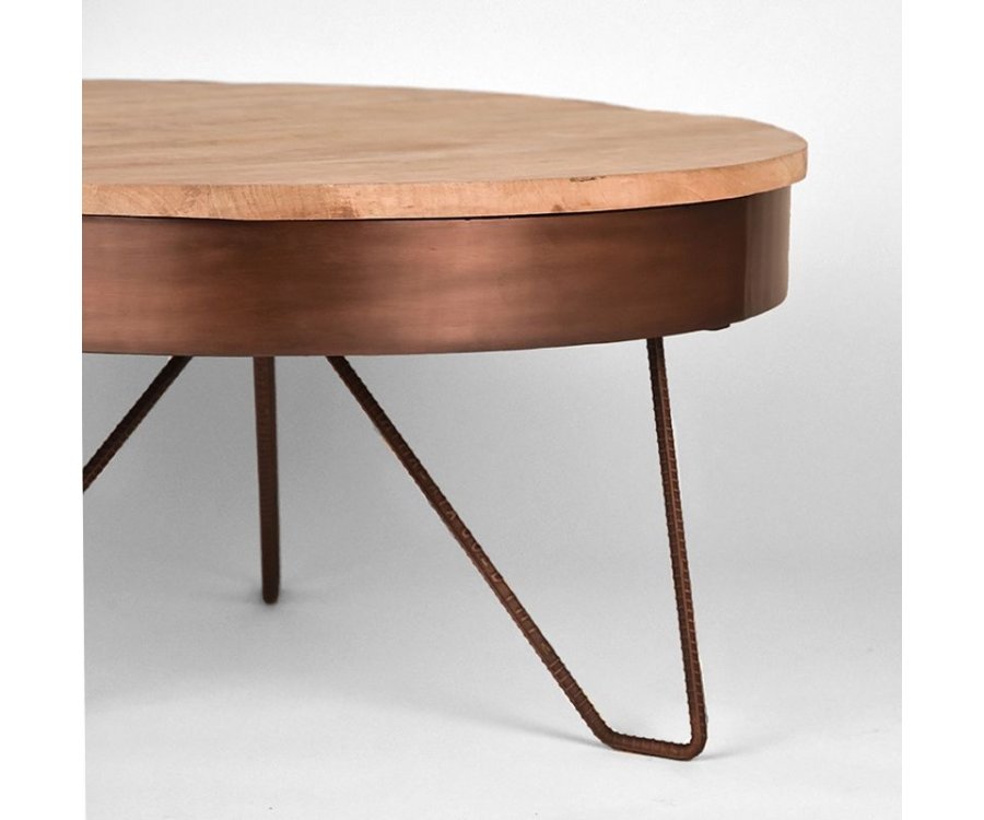 Table basse design industriel bois et metal COOPER - Label 51