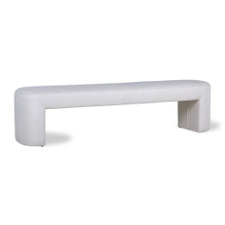 Banc 180cm moderne en tissu blanc SOLEX