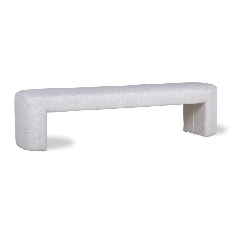 Banc 180cm moderne en tissu blanc SOLEX