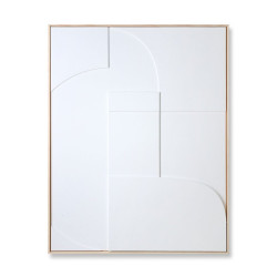 Tableau moderne contemporain 100x123cm blanc FRAME