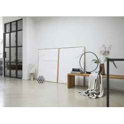Tableau moderne contemporain 100x123cm blanc FRAME