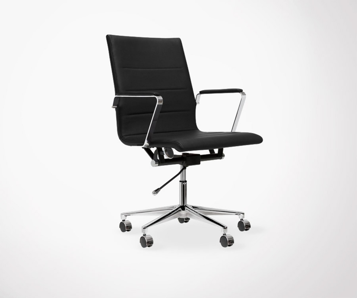 Chaise de bureau design simili cuir style Charles.E avec ...