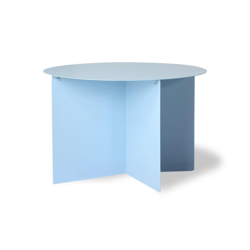 Table basse ronde métal bleu CALA