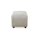 Pouf rectangulaire en tissu beige JAKO