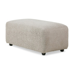 Pouf rectangulaire en tissu beige JAKO