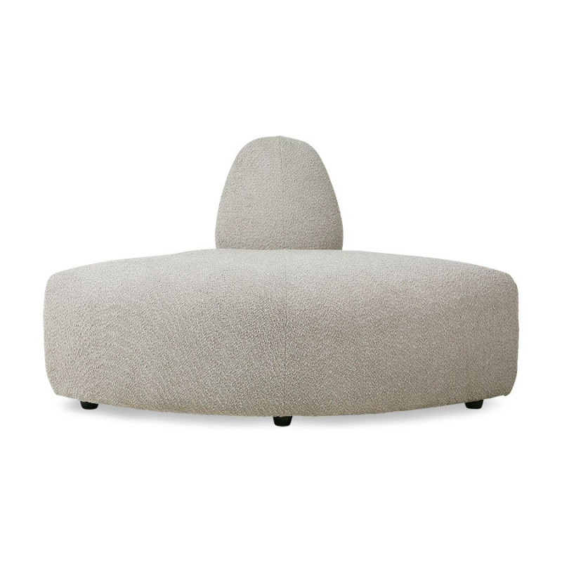 Canapé modulable section rond tissu beige JAKO