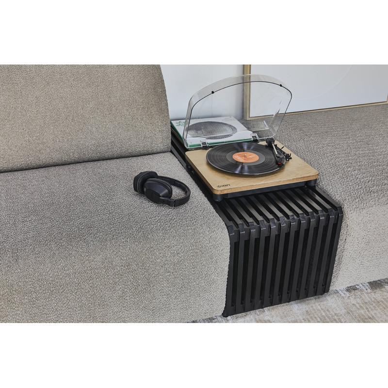 Pouf rectangulaire en tissu bouclé beige JAKO