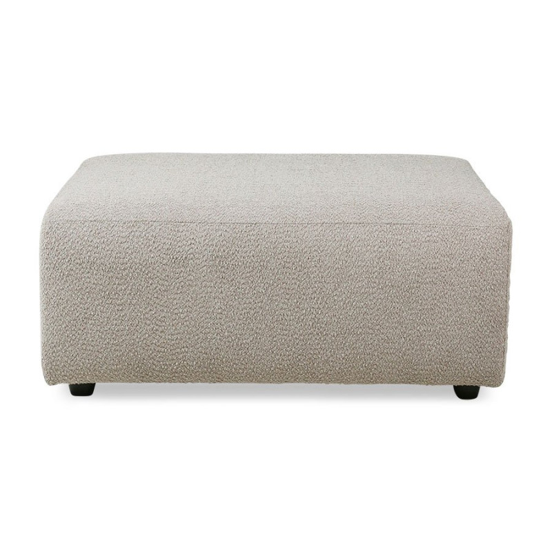 Pouf rectangulaire en tissu bouclé beige JAKO