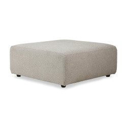 Pouf rectangulaire en tissu bouclé beige JAKO