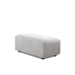 Pouf rectangulaire en tissu gris JAKO