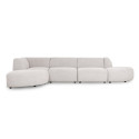 Pouf rectangulaire en tissu gris JAKO