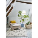 Fauteuil tendance en tissu beige MOUTONE