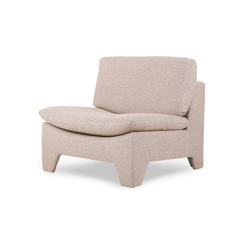 Fauteuil tendance en tissu beige MOUTONE