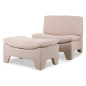 Fauteuil tendance en tissu beige MOUTONE